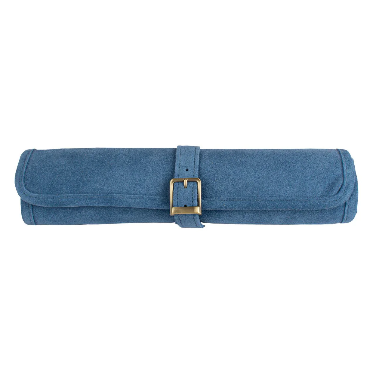 Backgammon de voyage - Roulable - Cuir Velours - Bleu - Image 3