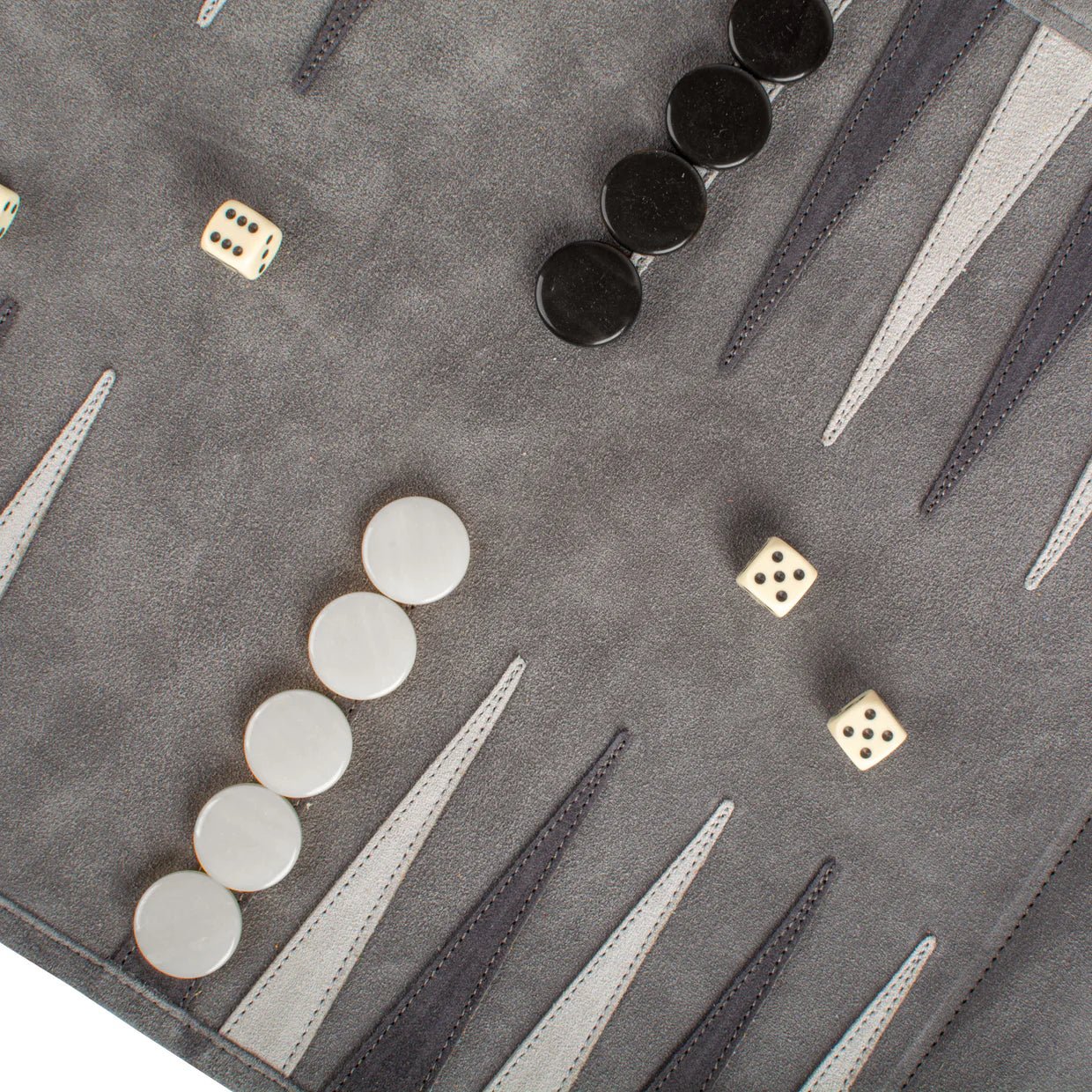 Backgammon de voyage - Roulable - Cuir Gris - Image 4