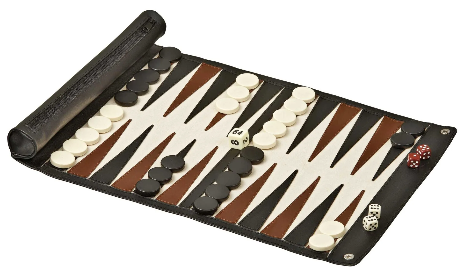 Backgammon de voyage - Roulable - Style cuir - Image 2