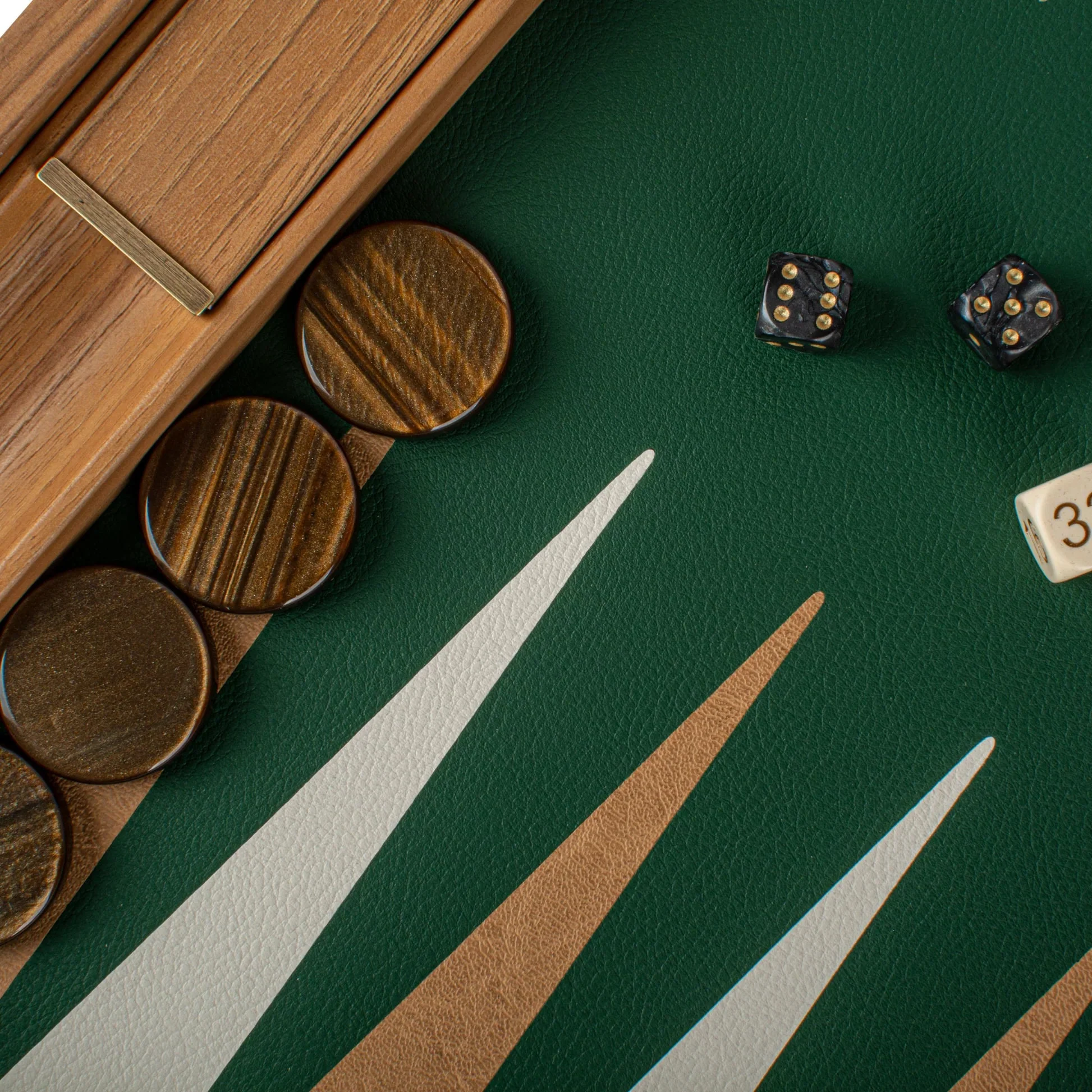 Backgammon en Bois et Cuir Vegan - Crocodile - Image 3