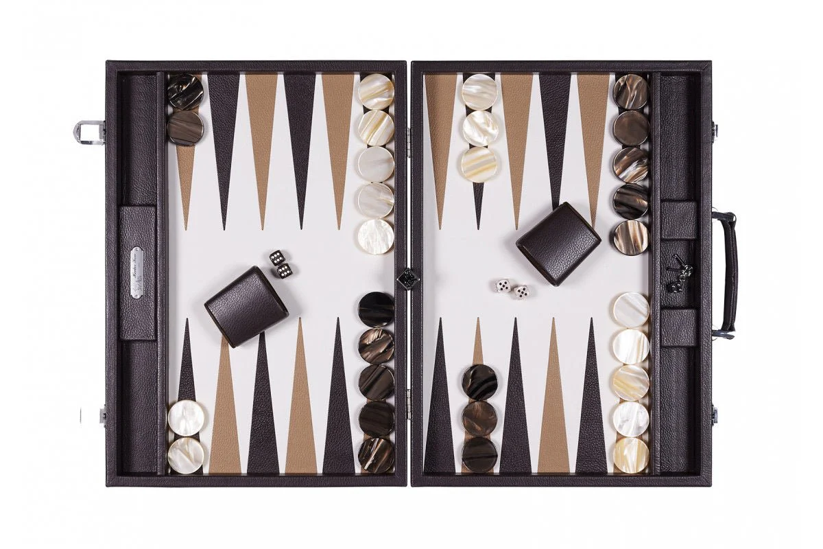 Backgammon Hector Saxe - Buffle Chocolat - Compétition - Image 2