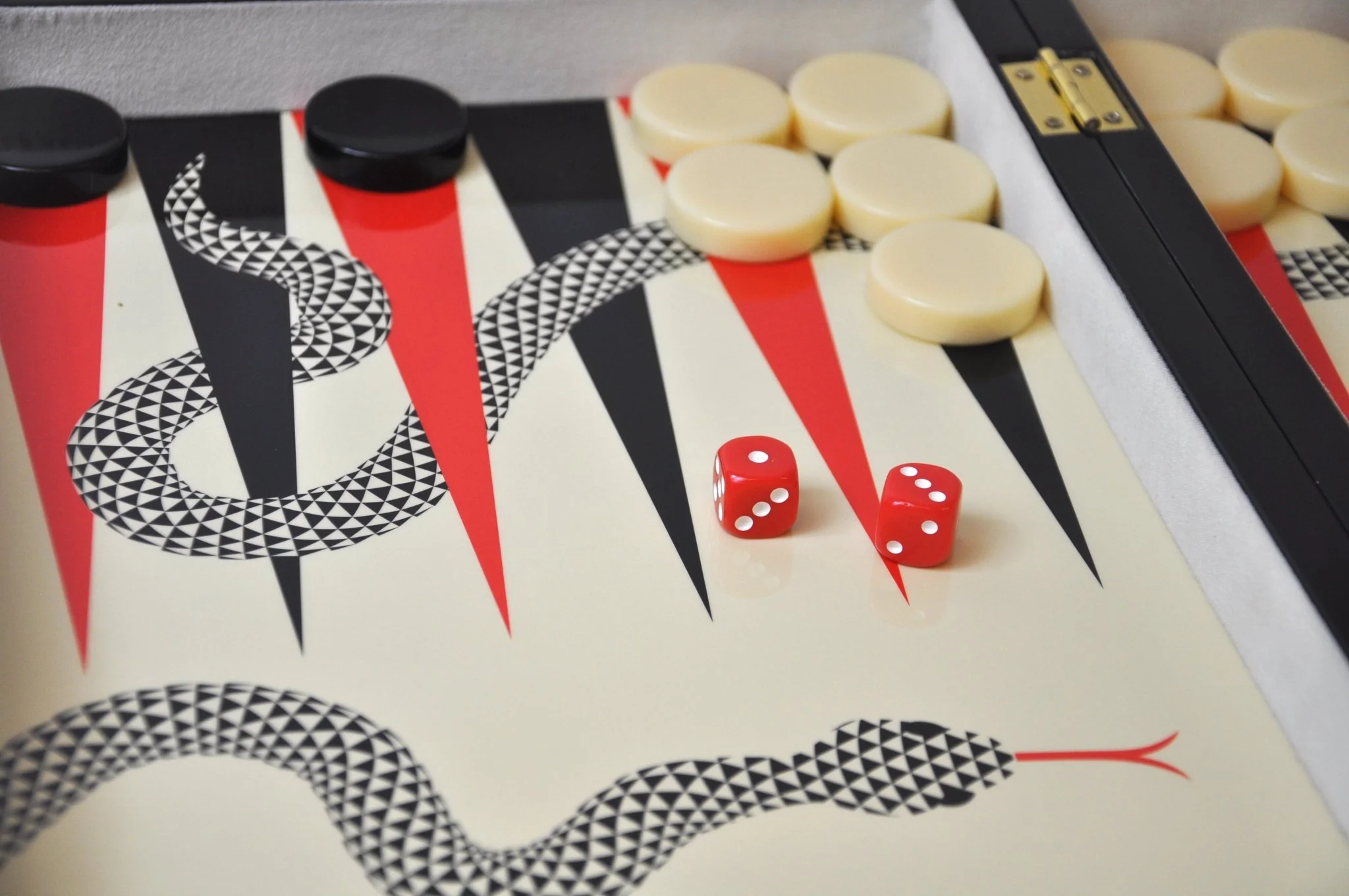 Backgammon Luxe en bois laqué - Serpent - Image 7