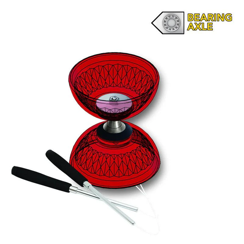 Set Diabolo Crystal Rouge - Roulement à billes - Image 3