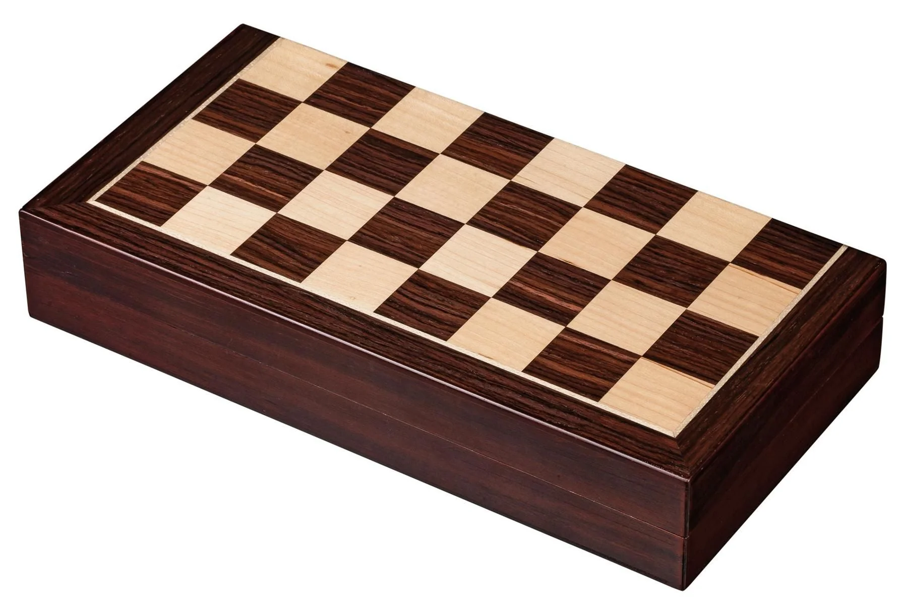 Ensemble jeu d'échecs / Backgammon de voyage en bois exotique - Magnétique - 28 cm - Image 5