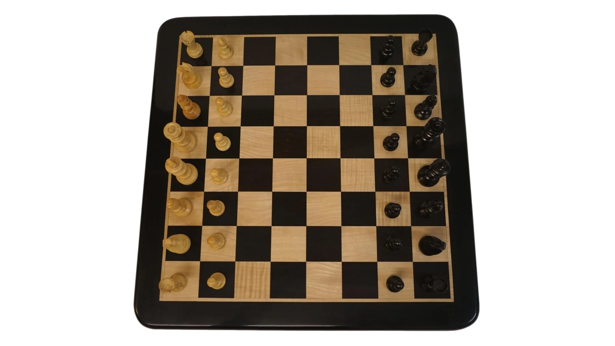 Ensemble jeu d'échecs en ébène et sycomore - laqué - Pièces en Buis - Chavet - Image 5