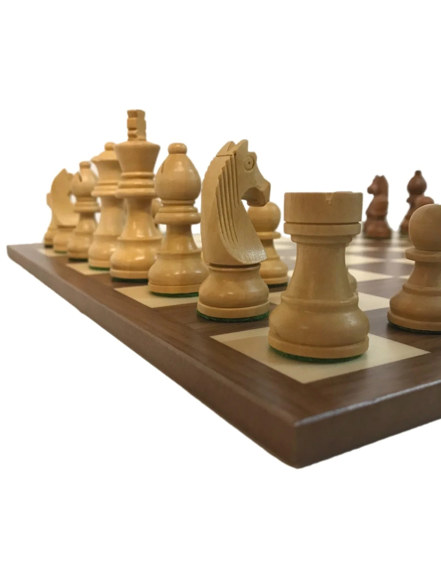 Ensemble jeu d'échecs Club en sycomore et noyer - bords fins - Pièces acacia - Image 5