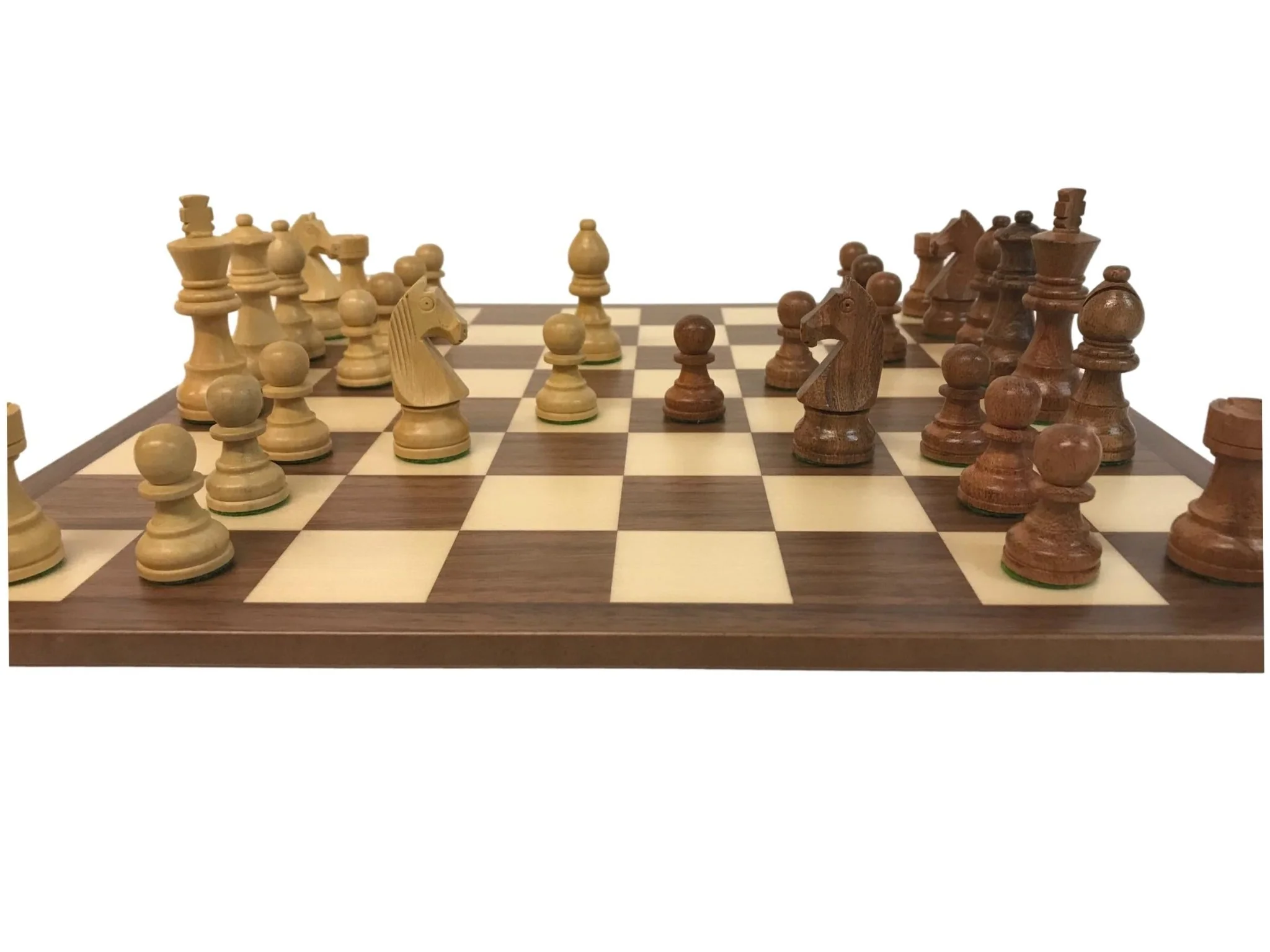 Ensemble jeu d'échecs Club en sycomore et noyer - bords fins - Pièces acacia - Image 7