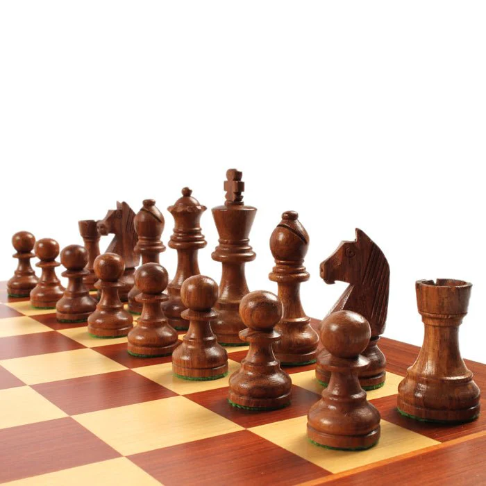Ensemble jeu d'échecs Club en acajou d'Afrique - Pièces Acacia - Image 5