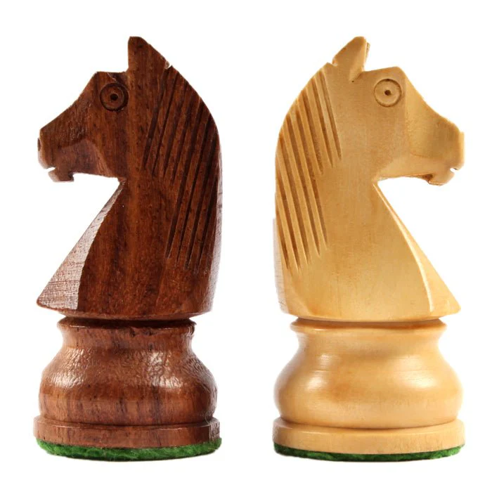 Ensemble jeu d'échecs Club acajou lettré chiffré - Pièces acacia - Image 4
