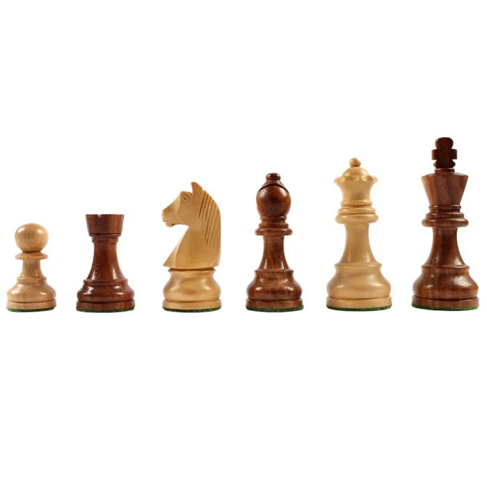 Ensemble jeu d'échecs Club acajou lettré chiffré - Pièces acacia - Image 5