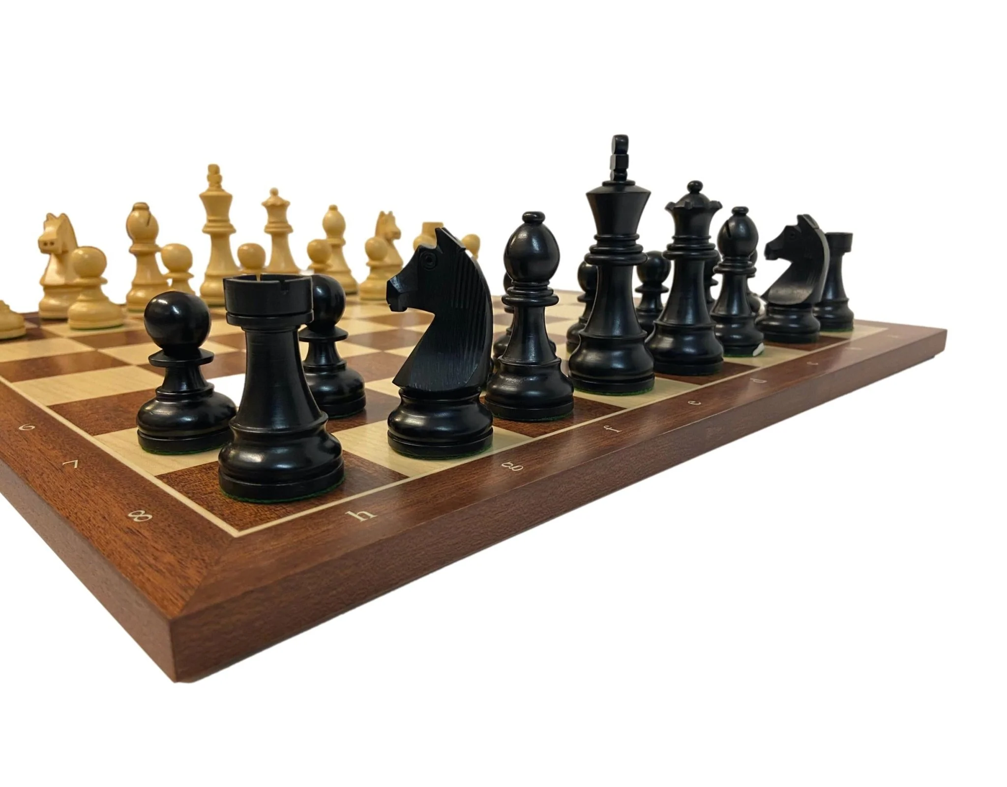 Ensemble jeu d'échecs Club en acajou - Bords Fins - Pièces buis teinté - Noir - Image 17