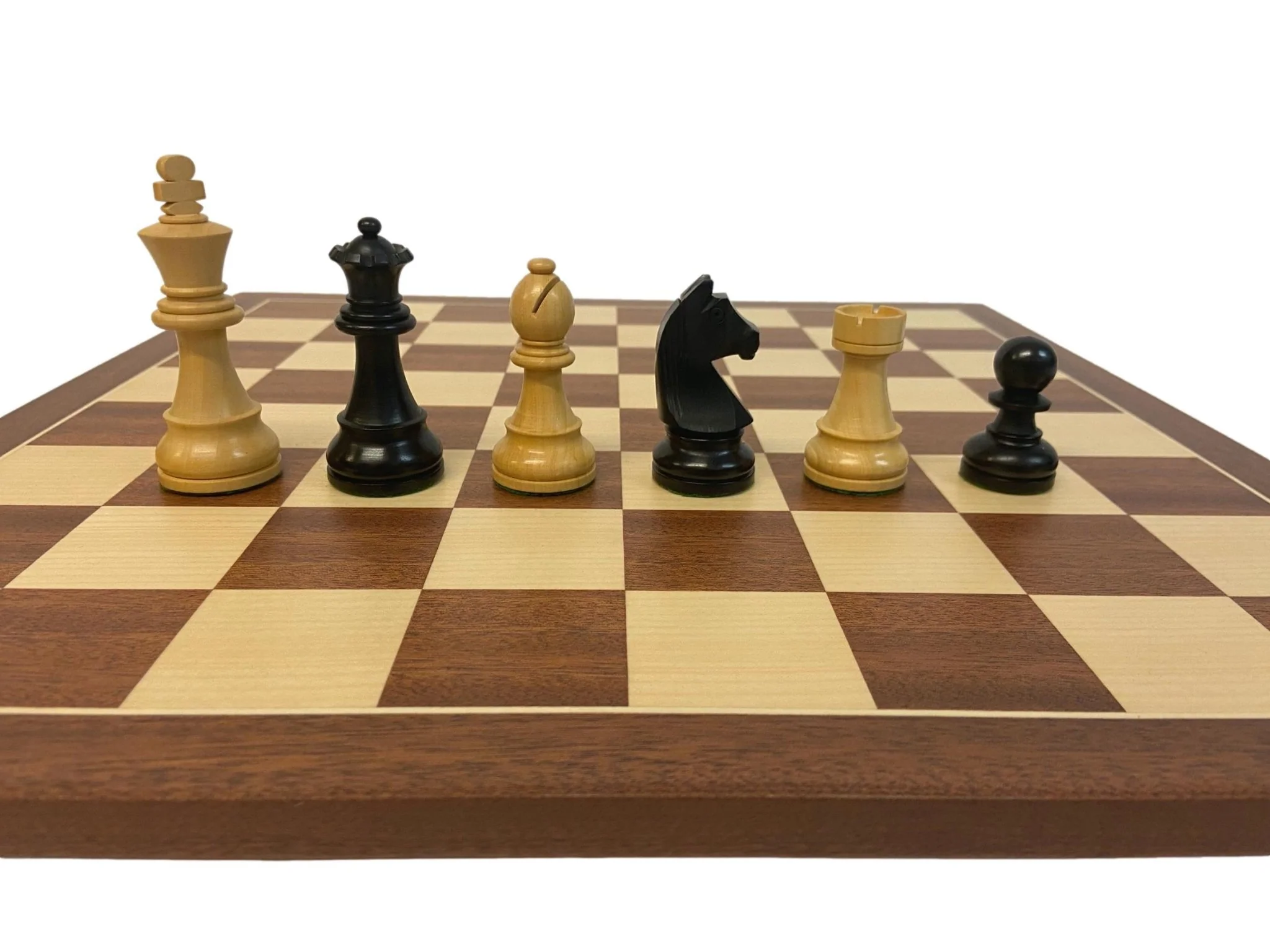 Ensemble jeu d'échecs Club en acajou - Bords Fins - Pièces buis teinté - Noir - Image 8