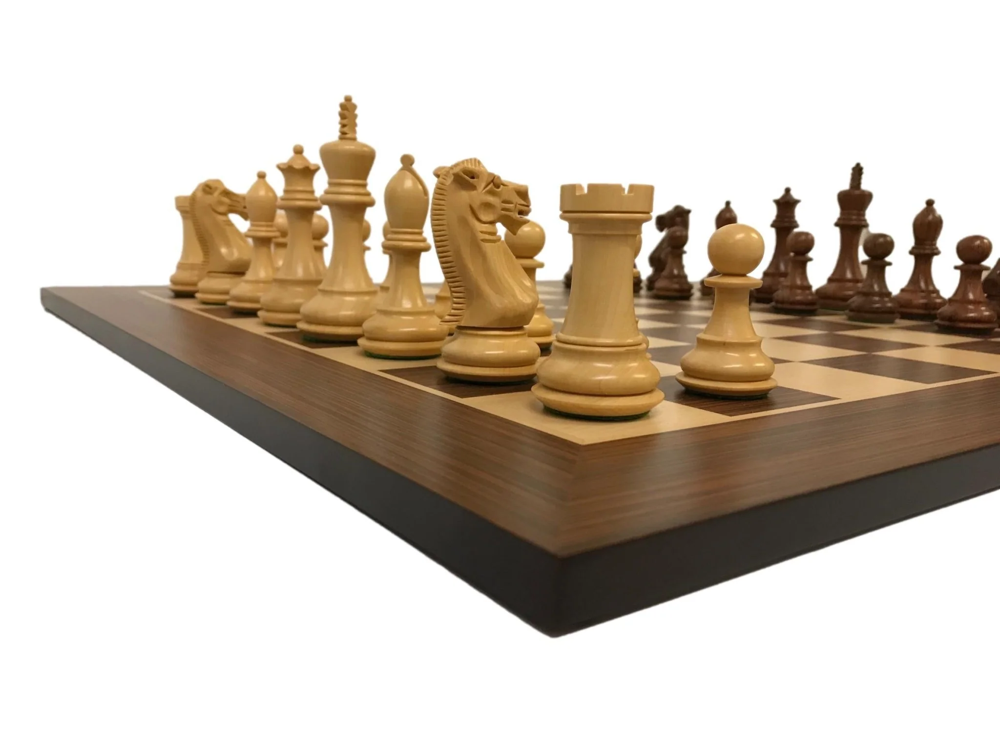 Ensemble jeu d'échecs Ultime en Palissandre Zebré et sycomore - Pièces Palissandre et Buis - Taille 6 - Image 3