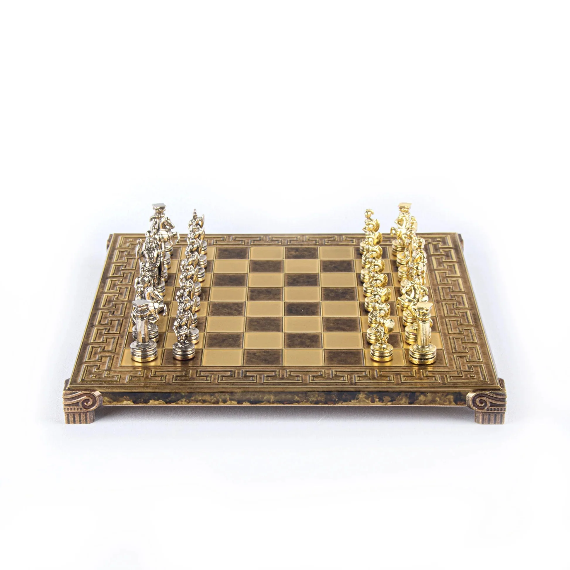 Ensemble jeu d'échecs Greco-romain en métal - Manopoulos