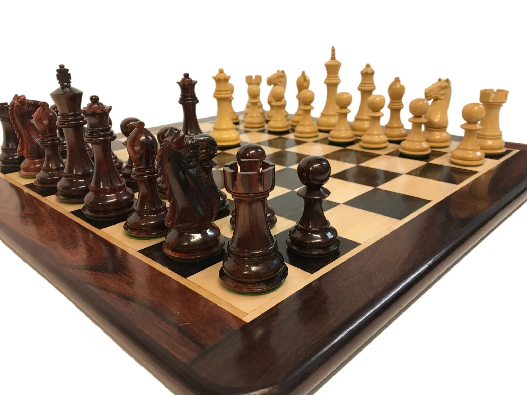 Ensemble jeu d'échecs Suprême en palissandre et sycomore - laqué - Pièces en bois de rose et Buis - Chopra - Image 3