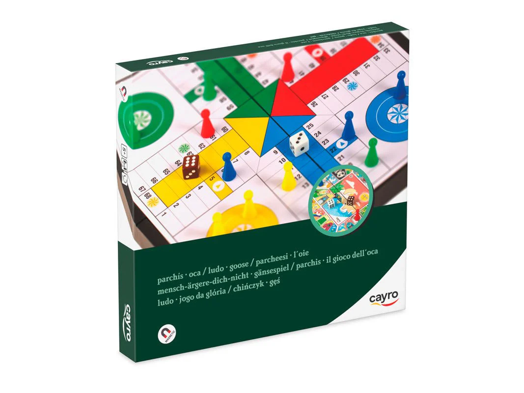 Coffret Jeu des petits chevaux / Jeu de l'oie - Magnétique - 24 x 24 cm