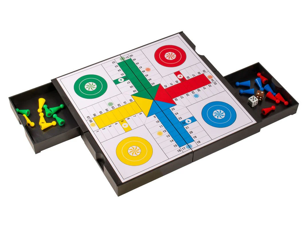 Coffret Jeu des petits chevaux / Jeu de l'oie - Magnétique - 24 x 24 cm - Image 2