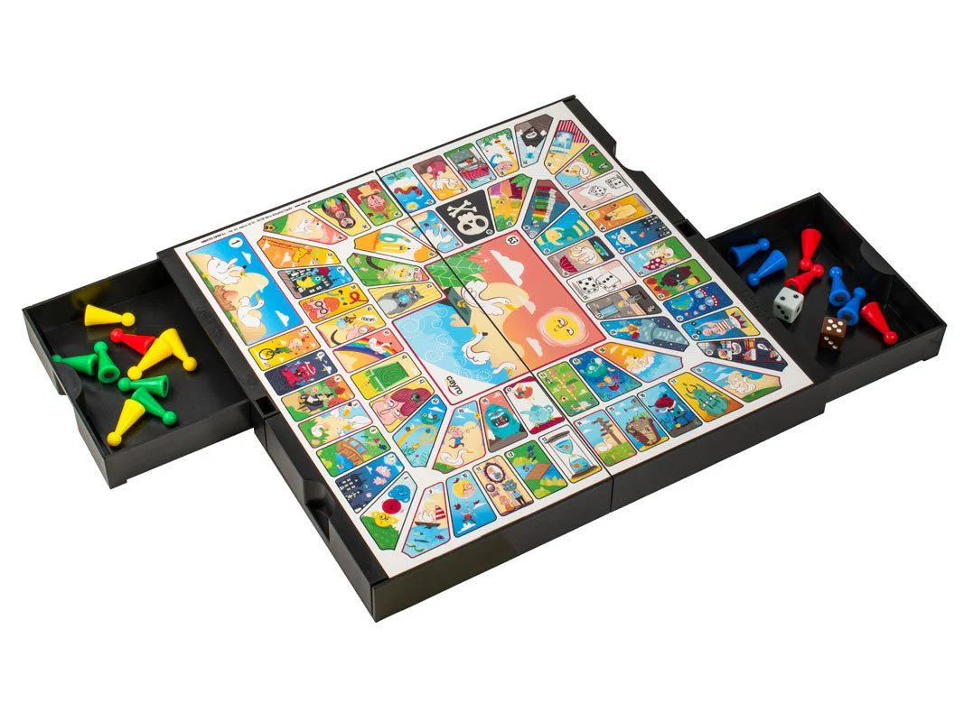 Coffret Jeu des petits chevaux / Jeu de l'oie - Magnétique - 24 x 24 cm - Image 3