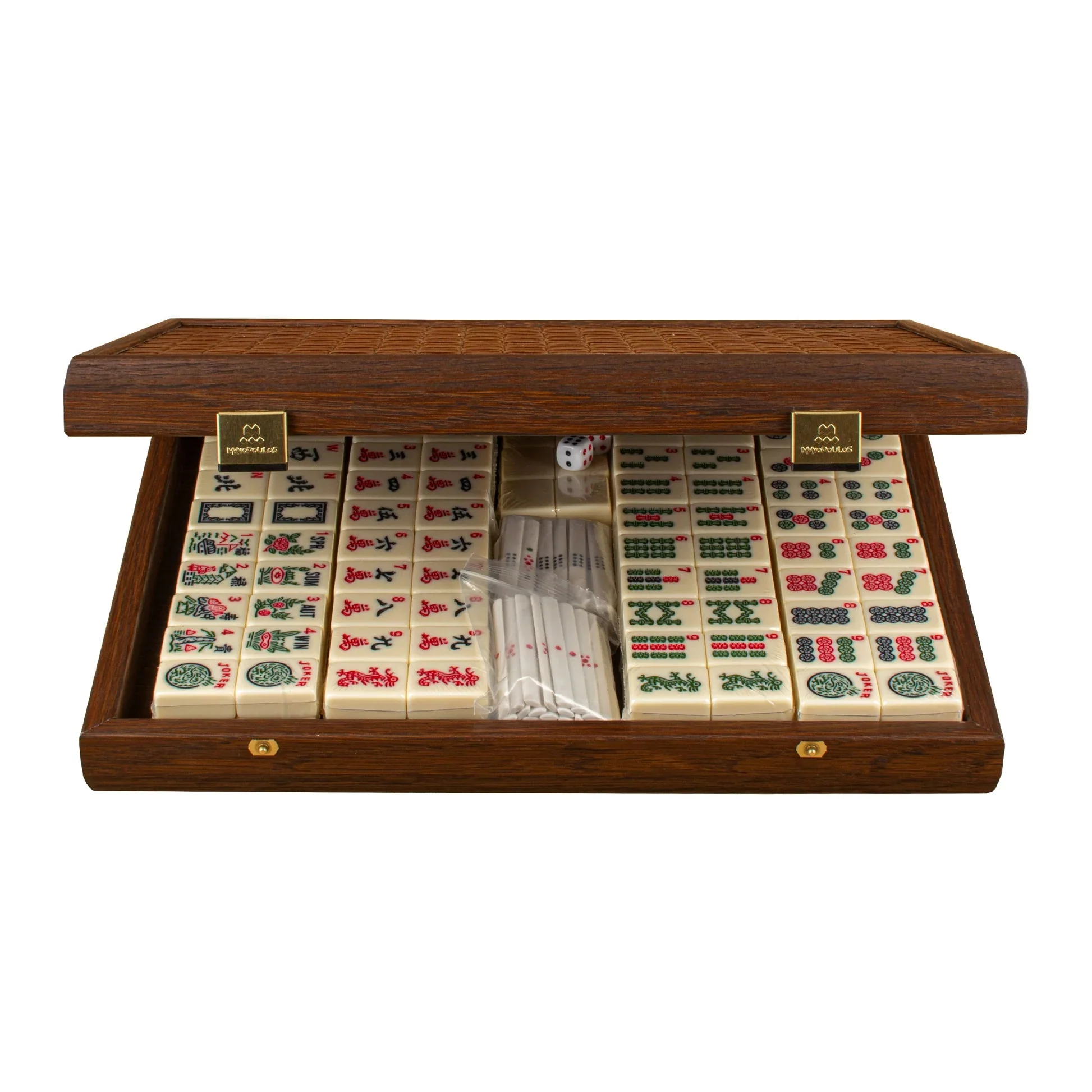 Mah-Jong - Coffret bois et cuir - Manopoulos