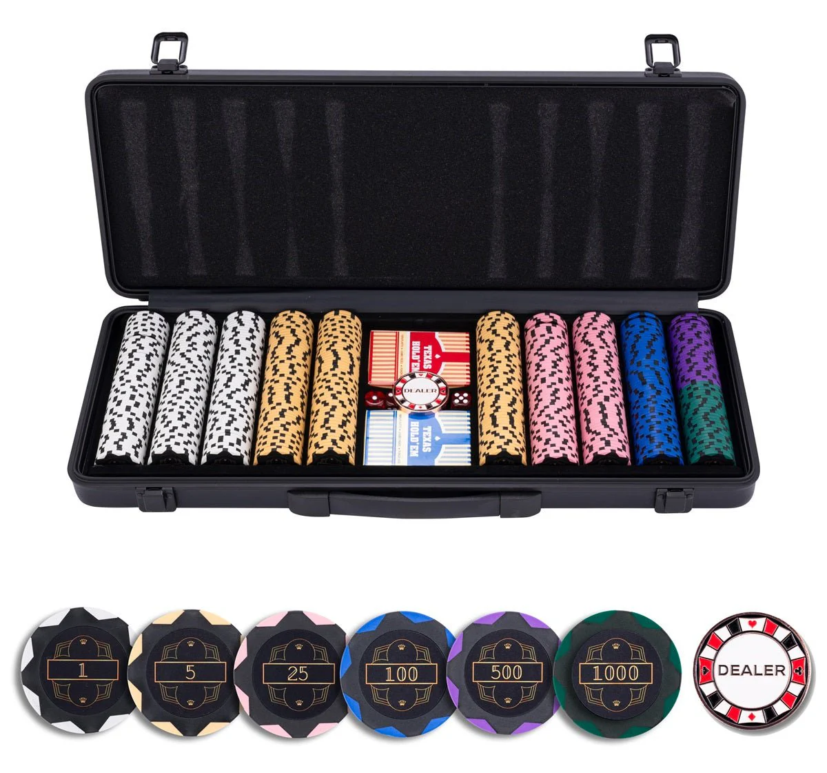 Mallette de 500 jetons - King of Clubs - Jetons en Clay 14 gr
