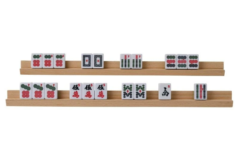 Réglettes porte-tuiles de mah-jong set 4 bois - Image 2