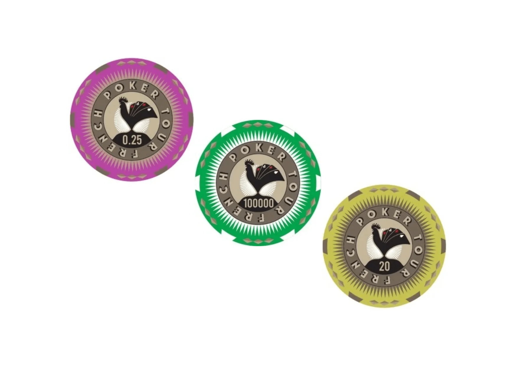 Rouleau de 25 jetons  - Ceramique - French Poker Tour