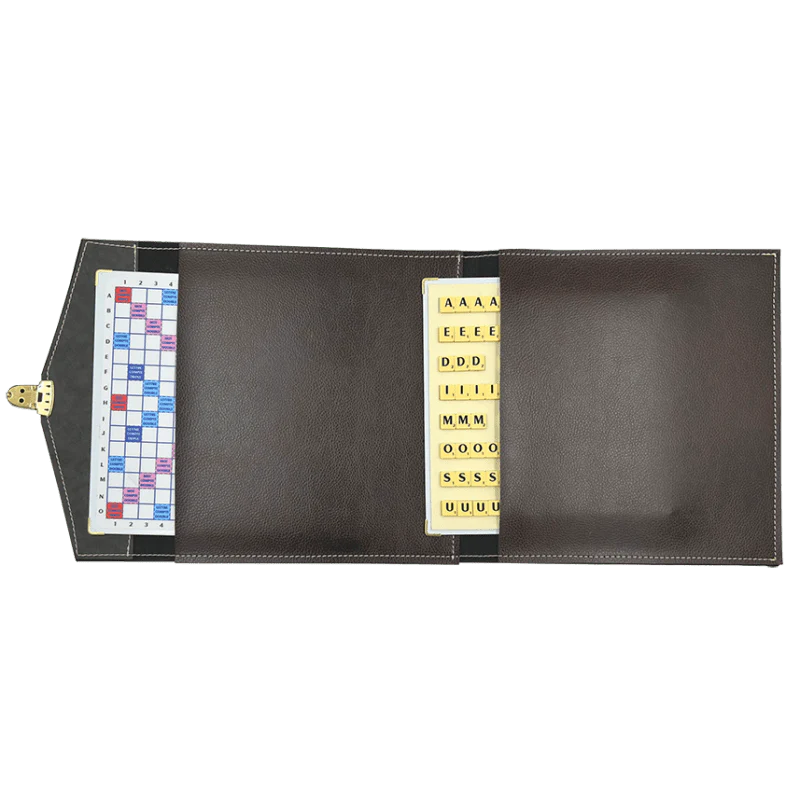 Scrabble Duplicate ou de Voyage en Cuir Vegan - Magnétique - Marron - Image 2