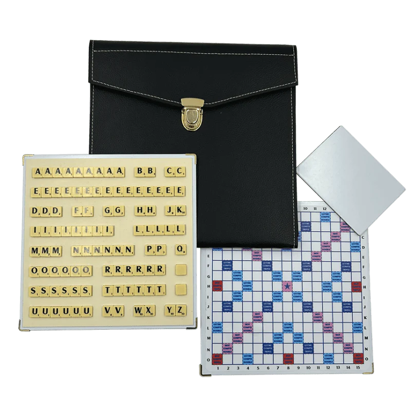 Scrabble Duplicate ou de Voyage en Cuir Vegan - Magnétique - Noir