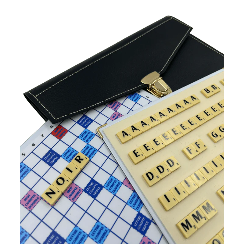 Scrabble Duplicate ou de Voyage en Cuir Vegan - Magnétique - Noir - Image 4