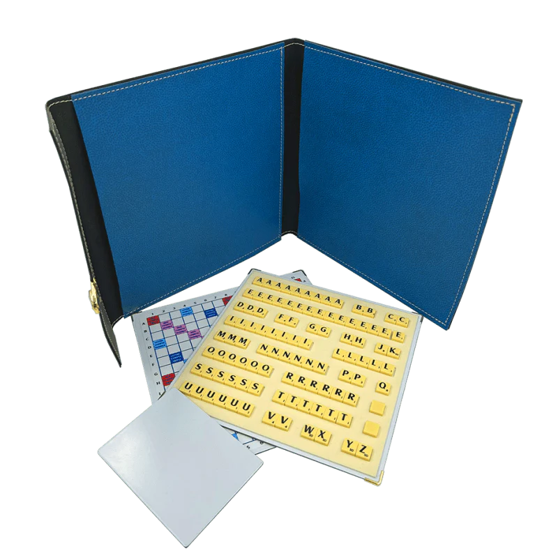 Scrabble Duplicate ou de Voyage en Cuir Vegan - Magnétique - Bleu - Image 2