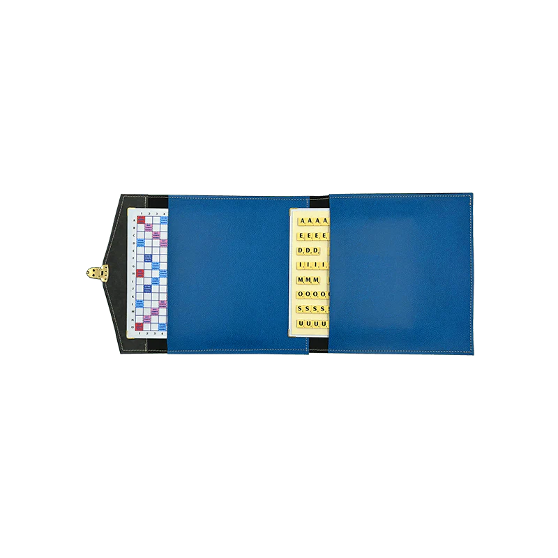Scrabble Duplicate ou de Voyage en Cuir Vegan - Magnétique - Bleu - Image 3