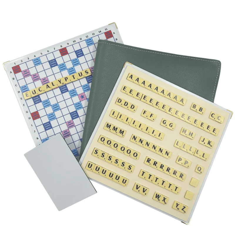 Scrabble Duplicate ou de Voyage en Cuir Vegan - Magnétique - Eucalyptus - Image 2