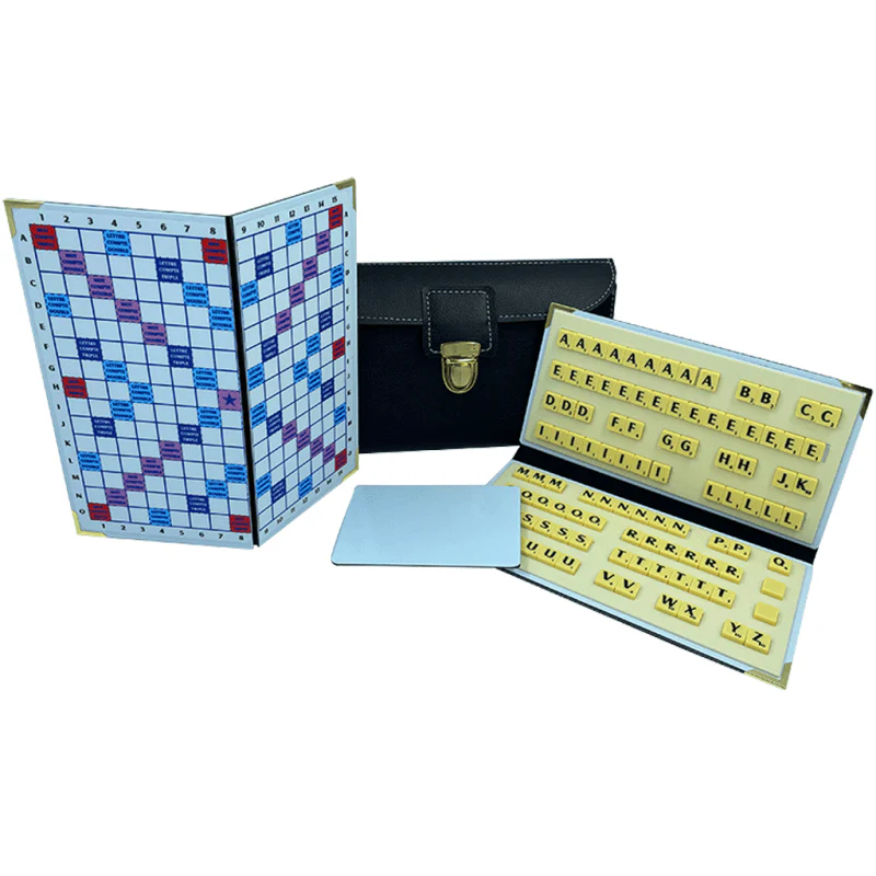 Scrabble Duplicate ou de Voyage en Cuir Vegan - Magnétique - Pliant - Noir - Image 2