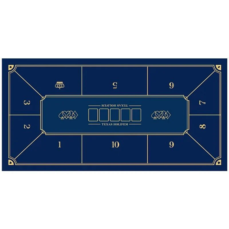 Tapis de poker "Old Fashioned" - 180 x 90 cm - Jersey Néoprène - Galonné - Blue