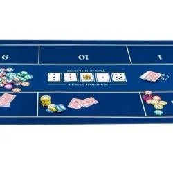 Tapis de poker "Old Fashioned" - 180 x 90 cm - Jersey Néoprène - Galonné - Blue - Image 3