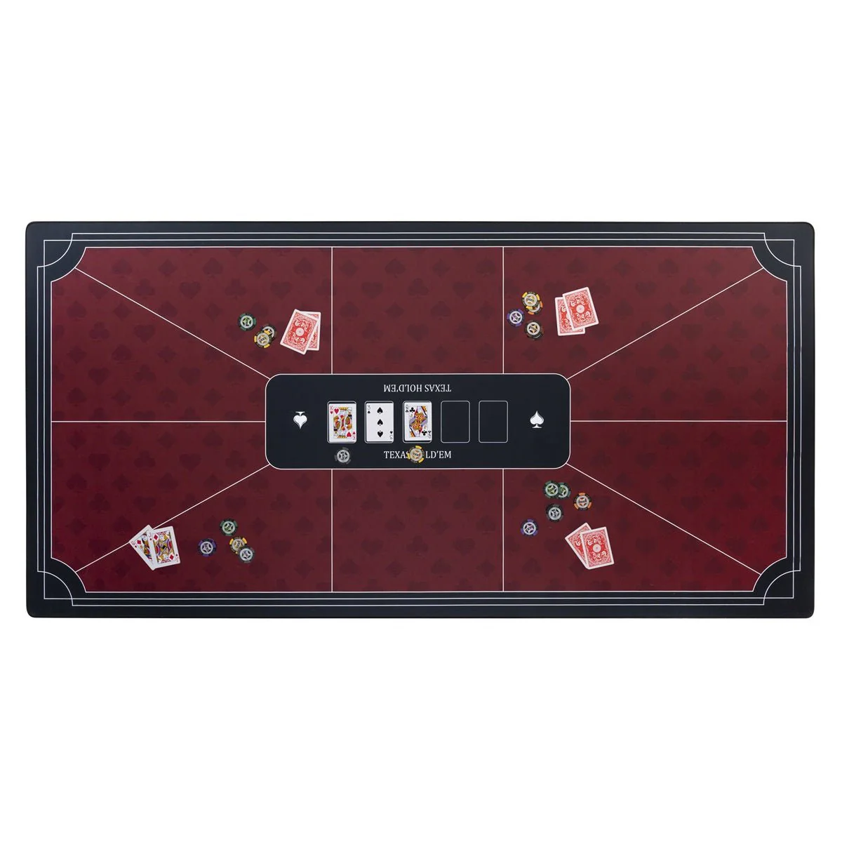 Tapis de poker Texas Hold'em - Néoprène - Rouge - Image 3